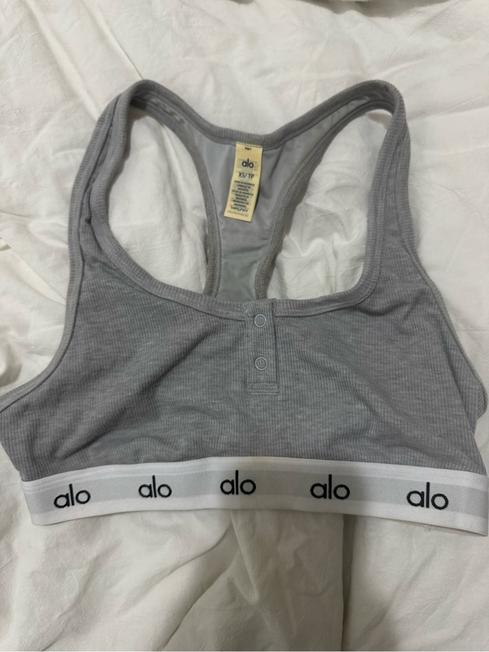 ALO - gray Alo Yoga Icon Ribbed Henley Bra